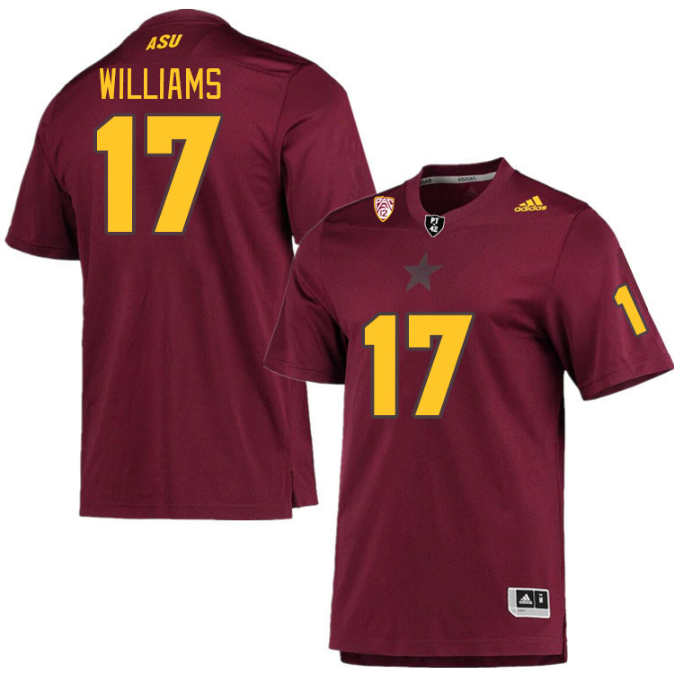 Men #17 Ashley Williams Arizona State Sun Devils College Football Jerseys Stitched Sale-Maroon - Click Image to Close